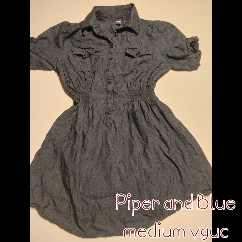 Blue denim tunic top